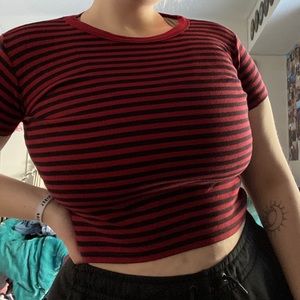 striped crop top